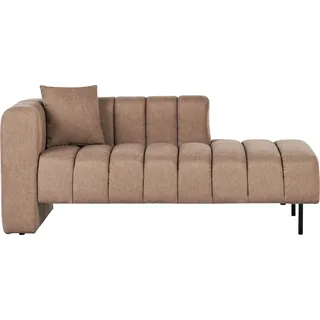 BELIANI Chaiselongue Linksseitig Braun Samtstoff Gesteppt mit Lehne 1 Kissen Schwarze Metallbeine Modern Wohnzimmer Schlafzimmer Büro Ausstattung - Braun, Schwarz