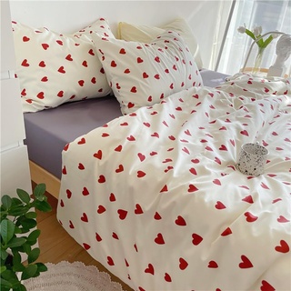 AShanlan Herz Bettwäsche Weiß Rot 220x240 Aesthetic Romantisch Weiss mit Roten Herzen Microfaser Doppelbett Bettbezug Set und 2 x Kissenbezug 80x80 cm Reißverschluss