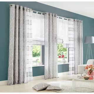 my home Raffrollo »Camposa« mit Schlaufen Transparent, Voile, Polyester, grau