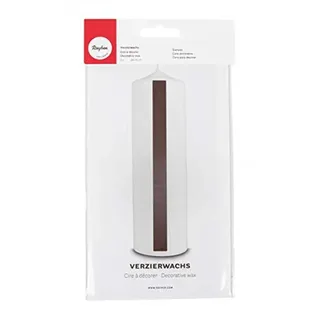 RAYHER HOBBY Rayher 3103704 Verzierwachs, mittelbraun, 2 Verzierwachsplatten 20 x 10 cm, Wachsfolie zum Kerzen verzieren, Kerzenwachs, Wachsfolie, M.braun