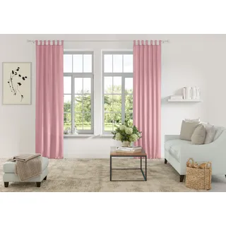 Vorhang OTTO HOME "Parry" Gr. 3, rosa (rosé), B:140cm H:225cm, Polyester, Recyceltes Material, Gardinen, Vorhang, 2-er Set, blickdicht, monochrom, basic, Topseller