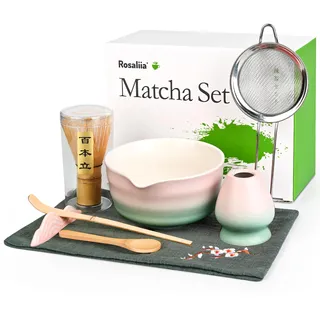 Matcha-Schneebesen-Set – Japanisches Matcha-Tee-Set für den Haushalt für Teeliebhaber (Lubao-Farbenrosa)
