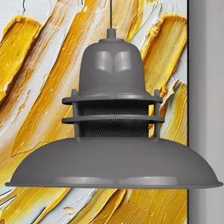 Bamyum Hängelampe Grau Metall Ø34 cm E27 Retro Lampe - Grau