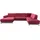 Wohnlandschaft Samt U-Form 3-Sitzer Rot