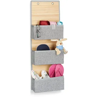 Relaxdays Hängeaufbewahrung Bad 94 x 33 x 12 cm 12-tlg. grau