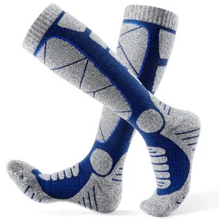 CAMBIVO Wintersocken Damen Skisocken Herren 2 Paar, Warme Socken Baumwolle, Dichte Thermosocken Wintersocken, Gepolsterte Kniestrümpfe, Atmungsaktive Skistrümpfe für Skifahren, Wintersport, 35-38