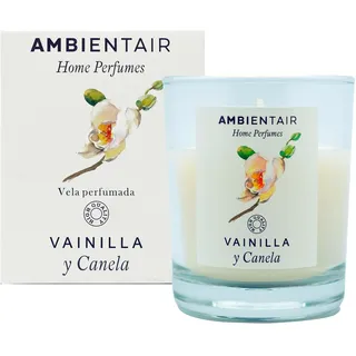 Ambientair Home Perfume VV001VCAP Duftkerze Vanille und Zimt, Duftkerze im Glas, für den Innenbereich, 30 Stunden Brenndauer