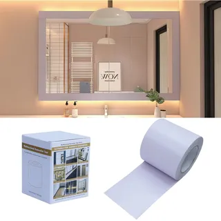 FEILAYS Holzmaserung Aufkleber, reparieren Löcher im Boden, reparieren Holztüren mit dekorativen Streifen, wasserdichte Fensterbänke, Türrahmen, Möbel, Garderobenrenovierung, 10cmx10m Weiß