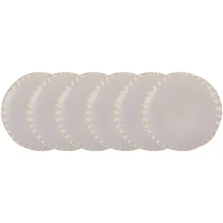 Butlers Teller 6er-Set Florence 28 cm , Beige, Weiß , Keramik , 28x2.8x28 cm , Geschirr, Teller, Speiseteller
