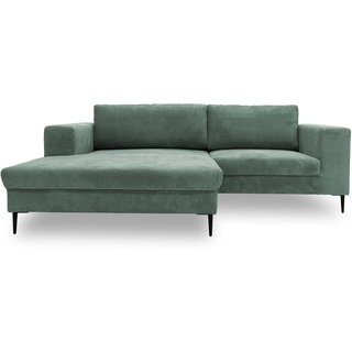 DOMO. collection Ecksofa Modica, Sofa in L-Form, moderne Eckcouch, bodenfreie Couch, Eckgarnitur, Polsterecke 244 x 173 x 83 cm (BxTxH), türkis