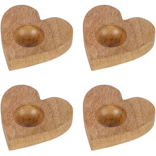 Butlers Eierbecher (4er Set) Mango Days , Braun , Holz , 10x2x10 cm , Geschirr, Tischkultur & Serviergeschirr, Eierbecher
