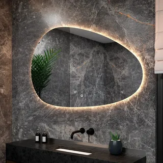 Badezimmerspiegel - 150x93 cm Asymmetrisch - Rahmenlos