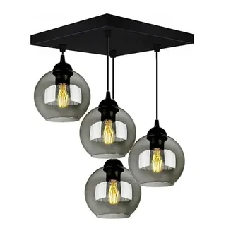 FKL DESIGN Home Deco Deckenlampe Pendellampe Hängelampe Wandlampe Tischlampe Leuchte Pendelleuchte Kugel Schwarz Grau Weiß Lampe aus Serie N100 verschiedene Varianten (N100-AZ4)