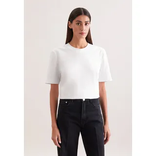 T-Shirt SEIDENSTICKER, Damen, Gr. XS, weiß, 100% Baumwolle, unifarben, regular fit, Rundhals, Shirts T-Shirt, 1/2 Rundhals Uni