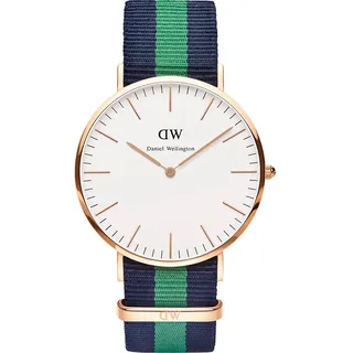 Daniel Wellington Herren-Armbanduhr Analog Quarz One Size, weiß, blau/grün