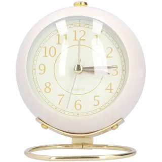 Lautloser Wecker ohne Ticken, Metallgehäuse, energiesparend, augenschonend, batteriebetrieben, kleine Uhr mit Nachtlicht