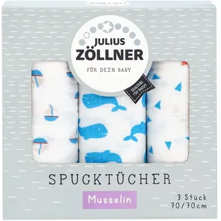Julius Zöllner Spucktücher 3er-Pack, 70x70 cm, Wal blau