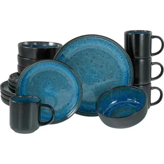 CreaTable Nordic Fjord Blue Kombiservice 16-tlg. für 4 Personen