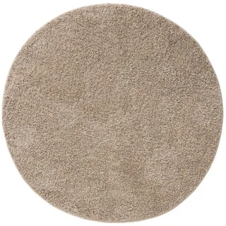 benuta Hochflorteppich Soho Beige ø 250 cm rund , Kunststoff , Rund , 250x250 cm , pflegeleicht , Teppiche und Böden, Teppiche, Hochflorteppiche & Shaggys