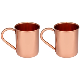 Zap impex Moscow Mule Kupferbecher – 2er-Set – 100% handgefertigte, lebensmittelechte Becher aus reinem massivem Kupfer mit Rohrgriff – 16 oz hochwertiges Cocktail-Kupferglas