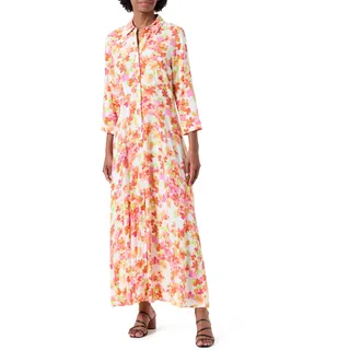 Y.A.S Damen YASSAVANNA Long Shirt Dress S. NOOS Blusenkleid, Almond Peach/AOP:Flima, L