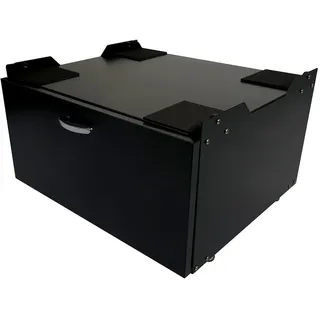 Mendler Waschmaschinenunterschrank HWC-E50, Sockel Podest Erhöhung Untergestell, Schublade 33x61x52cm ~ schwarz