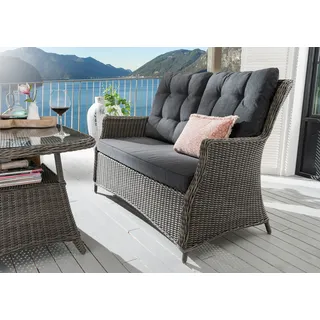 Destiny Loungesofa »CASA« Aluminium, Polyrattan, 2er Sofa, inkl. Auflagen, grau