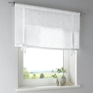 Kutti »Lille« mit Stangendurchzug freihängend Baumwolle, Voile Raffgardine Schleife,