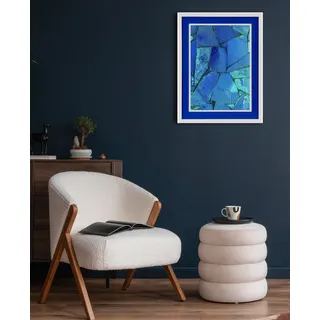 queence Bild mit Rahmen "Abstrakt, Mosaik, blautöne" Abstrakt  Abstrakte  Kunst 1 Stk. tlg. Poster mit buntem Acrylglas Passepartout, farbe rahmen: weiß, farbe bild(er): blau