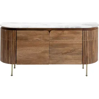 Kare-Design Sideboard , Braun, Grau, Weiß, Goldfarben , Holz , Mangoholz , massiv , 160x78x45 cm , Fsc , Beimöbel erhältlich, stehend , Holzmöbel, Wohnwände Holz, Wohnwand Serien Holz