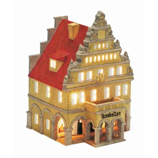 Dekohaus , Braun, Rot , Keramik , Haus , 17x23x14 cm , Dekoration, Dekofiguren & Skulpturen, Dekoobjekte