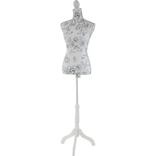 MCW Schneiderpuppe T222 Torso Weiblich Fiberglas Weiß mit Blumen