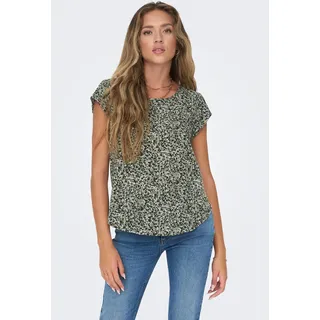 ONLY Shirtbluse »ONLVIC S/S AOP TOP NOOS PTM«, mit Allover Druck, braun