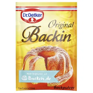 Dr. Oetker Original Backin, 1 x 10er Pack Backpulver, je Tüte 16 g, feines Backtriebmittel zum Kochen und Backen, ideal für Kuchen, Waffeln, Pizza & Co., vegan