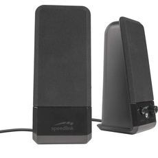 Speedlink EVENT Stereo PC Speaker - PC Lautsprecher mit Klinkenstecker 3,5mm, Computer Boxen Aktiv, 12 Watt, für Büro, Home Office, PC, Desktop, Notebook, Laptop, schwarz