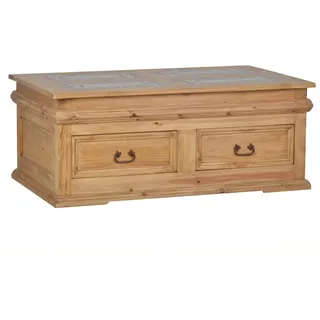 Mexico Couchtisch - Marmor Massivholz Pinie  Mexiko Möbel Mexikanisch