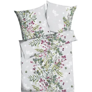 Bettwäsche KAEPPEL "Boho Bouquet", bunt, B/L: 155cm x 220cm, 1 Stk., 1 Stk., Mako-Satin, B/L: 80cm x 80cm, 2 Stk., Mako-Satin, Obermaterial: 100% Baumwolle, Bettwäsche, Bettwäsche, Mit Blumenmuster