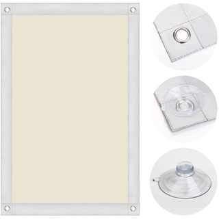 OBdeco Thermo Rollo 100% Verdunkelung Sonnenschutz Verdunkelungsrollo für Velux-Dachfenster Hitzeschutz ohne Bohren mit Saugnäpfen Beige 48x73cm für F04/204