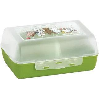 Emsa 513791 Variabolo Farm Family kids snack or lunch box 16x11x7cm transparent, Grün