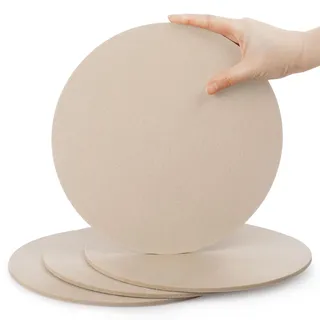 SOSMAR 4 Stück Groß Filzuntersetzer Filzunterlage für Töpfe, Gläser, Teller und Pfannen- Rund Ø 25cm x 5mm Untersetzer Filz Tischschoner Tischuntersetzer Platzset (Beige)