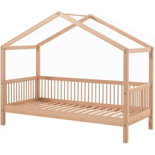 Vipack Hausbett Forrest 90 x 200 cm Buche massiv lackiert braun