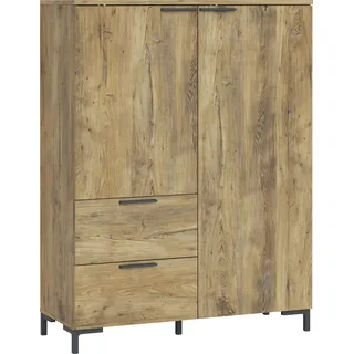 Kommode HOME AFFAIRE "Alternative", kastanie breslau, alpinweiß, B:100,3cm H:131,7cm T:40cm, Holzwerkstoff, Sideboards, Kommode, Höhe 132 cm