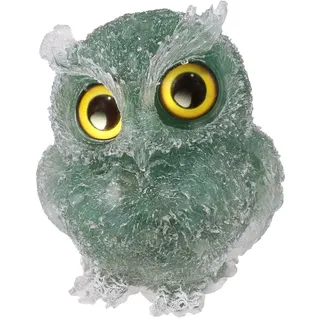 mookaitedecor 3 Zoll Grüner Aventurin Eule Figur Deko, Handgeschnitzte Tier Eulenstatue Kristall Eule Skulptur Stein für Dekoration, Heilstein Eulen Geschenke, 75-78 cm Hoch