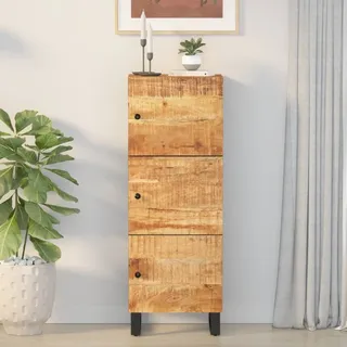 vidaXL Highboard mit 3 Türen 40x33x110 cm Massivholz Mango & Eisen - Braun