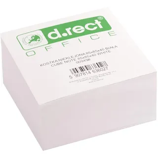 D.RECT Zettelklotz Notizklotz Ersatzpapier (für Zettelbox) | 85x85x40mm circa 350 blatt | Weiß