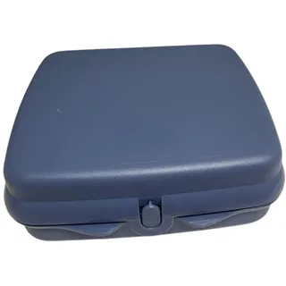 Tupperware Sandwich-Box Aufbewahrungsbox Brotdose quadratisch mit Scharnier und Verriegelung (blau)