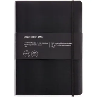 Miquelrius Notizbuch Leather ca. DIN A5 blanko, schwarz Softcover 100 Seiten, 1 St.