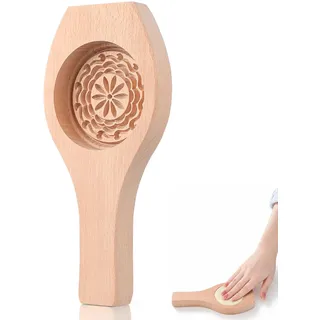 Mooncake Form, 1stk Mamoul Former Aus Holz Traditioneller Keksstempel Für Maamoul - Mondkuchen Und Plätzchen Ideal Für Die Kreative Backkunst Und Herzhafte Herbstfest Leckereien