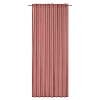 ELBERSDRUCKE Gardine mit verdeckten Schlaufen Air 06 Cognac-rot halbtransparent 255x140cm 201814 Vorhang für das Wohnzimmer Schlafzimmer Küche Flur Kinderzimmer