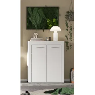 OTTO home AOSTA 80 x 95 x 35 cm 2 Türen, 3 Einlegeböden, 4 Fächer weiß / weiß